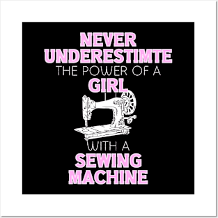 girl with a sewing machine Posters and Art